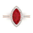 thumbnail image 1 of Clara Pucci 14K Rose Gold 2.38ct Ruby Halo Ring for Women, 1 of 7