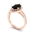 thumbnail image 1 of 2.38ct marquise cut black natural onyx 18k rose gold halo Bridal Wedding Engagement Promise Anniversary Ring for Women size 8.5, 1 of 7