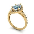 thumbnail image 1 of 2.38ct marquise cut blue moissanite 14k yellow gold halo Bridal Wedding Engagement Promise Anniversary Ring for Women size 4.25, 1 of 7