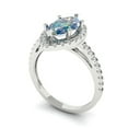thumbnail image 1 of 2.38ct marquise cut blue moissanite 18k white gold halo Bridal Wedding Engagement Promise Anniversary Ring for Women size 7.25, 1 of 7
