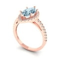 thumbnail image 1 of 2.38ct marquise cut blue Zircon 14k rose gold halo Bridal Wedding Engagement Promise Anniversary Ring for Women size 10.75, 1 of 7