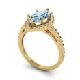 thumbnail image 1 of 2.38ct marquise cut blue Zircon 14k yellow gold halo Bridal Wedding Engagement Promise Anniversary Ring for Women size 5.25, 1 of 7