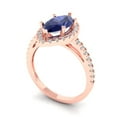 thumbnail image 1 of 2.38ct marquise cut blue tanzanite 14k rose gold halo Bridal Wedding Engagement Promise Anniversary Ring for Women size 10.25, 1 of 7