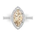 thumbnail image 1 of Clara Pucci 14K White Gold Solid Gold Morganite Halo Anniversary Ring for Women - 2.38 cttw Marquise Cut, 1 of 7