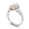 thumbnail image 1 of 2.38ct marquise cut brown natural morganite 18k white gold halo Bridal Wedding Engagement Promise Anniversary Ring for Women size 3.75, 1 of 7