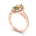 thumbnail image 1 of 2.38ct marquise cut champagne Zircon 18k rose gold halo Bridal Wedding Engagement Promise Anniversary Ring for Women size 4.5, 1 of 7