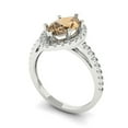 thumbnail image 1 of 2.38ct marquise cut champagne Zircon 18k white gold halo Bridal Wedding Engagement Promise Anniversary Ring for Women size 9.25, 1 of 7