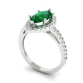 thumbnail image 1 of 2.38ct marquise cut green emerald 18k white gold halo Bridal Wedding Engagement Promise Anniversary Ring for Women size 5.25, 1 of 7
