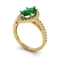 thumbnail image 1 of 2.38ct marquise cut green emerald 18k yellow gold halo Bridal Wedding Engagement Promise Anniversary Ring for Women size 5.75, 1 of 7