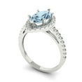thumbnail image 1 of 2.38ct marquise cut natural sky blue topaz 14k white gold halo Bridal Wedding Engagement Promise Anniversary Ring for Women size 9.75, 1 of 7