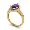 thumbnail image 1 of 2.38ct marquise cut purple natural amethyst 18k yellow gold halo Bridal Wedding Engagement Promise Anniversary Ring for Women size 5.25, 1 of 7
