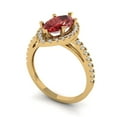 thumbnail image 1 of 2.38ct marquise cut red natural garnet 18k yellow gold halo Bridal Wedding Engagement Promise Anniversary Ring for Women size 4.5, 1 of 7
