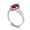 thumbnail image 1 of 2.38ct marquise cut red ruby 18k white gold halo Bridal Wedding Engagement Promise Anniversary Ring for Women size 3.75, 1 of 7