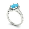 thumbnail image 1 of 2.38ct marquise cut turquoise 18k white gold halo Bridal Wedding Engagement Promise Anniversary Ring for Women size 5.5, 1 of 7