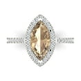 thumbnail image 1 of Clara Pucci 14K White Gold Solid Gold YellowMoissanite Halo Anniversary Ring for Women - 2.38 cttw Marquise Cut, 1 of 7