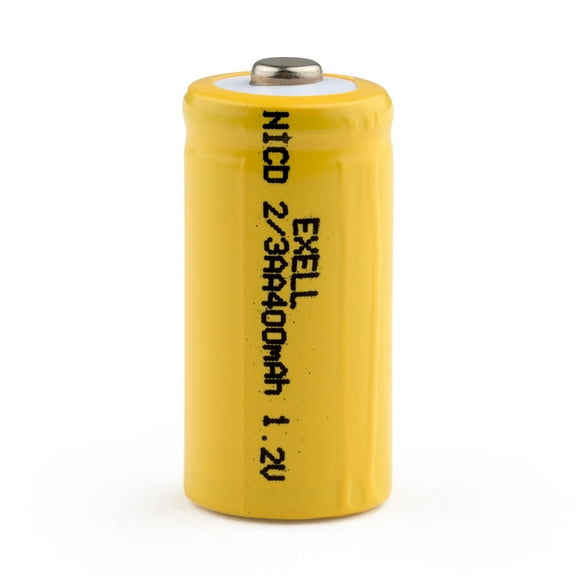 2/3AA 1.2V 400mAh Button Top Rechargeable Battery for DIY, Radios, Power Packs