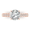 thumbnail image 1 of Solitaire with Accents Engagement Ring for Women - 2.3ct Moissanite in 18K Rose Gold Promise Ring, 1 of 6