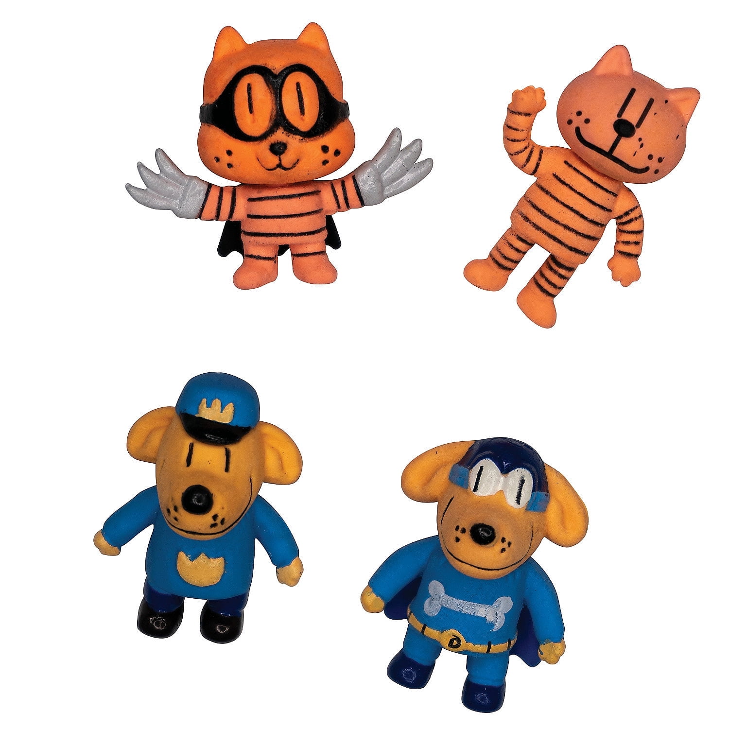 2" 3D Dog Man Character Rubber Erasers Assortment - 24 Pc.
