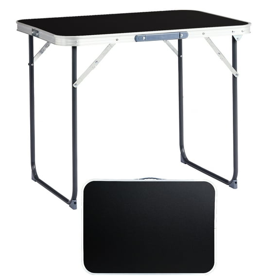 2.3Ft Aluminum Camping Folding Table - Durable, Weather-Resistant, Easy to Clean & Assemble Black