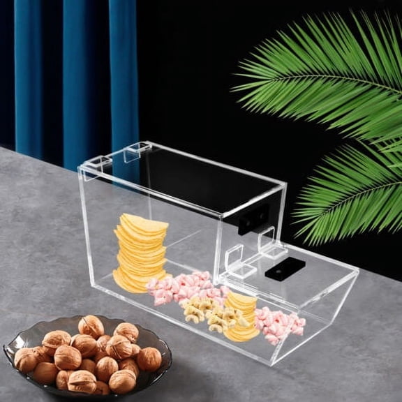 2.3L Clear Stackable Acrylic Candy Bin 10.83*3.74*5.31in Countertop Cereal Dry Foods Storage Box Dispenser