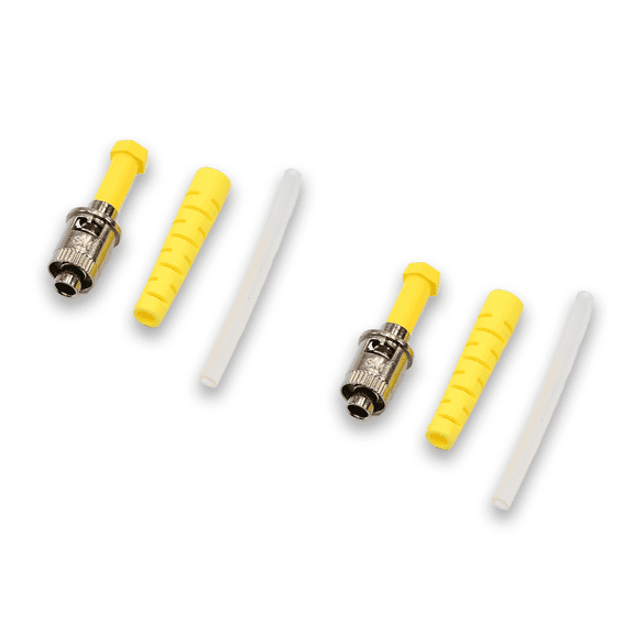 (2) 3M 8100Y1KS SM ST Fiber Optic Connector Hot Melt Connector Yellow Boot