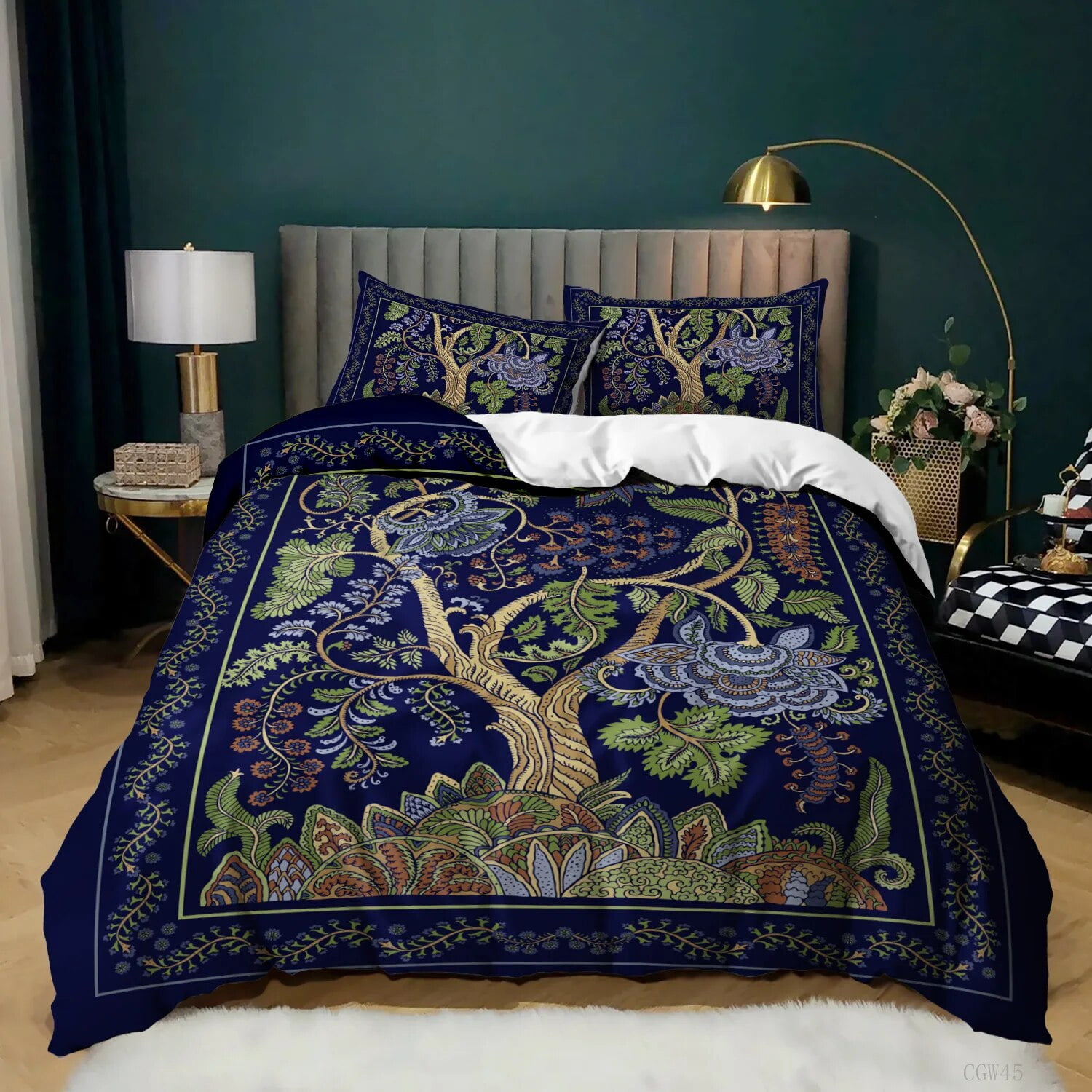 2/3Pcs Bohemian Duvet Cover King 3D Purple Mandala Bedding Set Circle