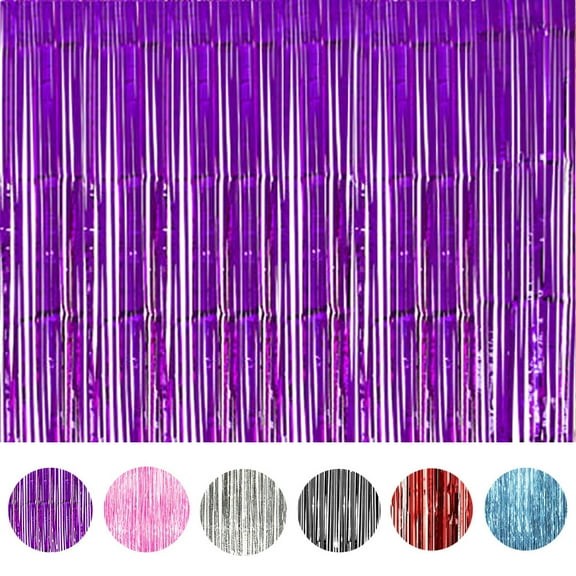 2/3Pcs Foil Fringe Curtain Door Curtain Metallic Tinsel Photo Backdrop Party Wedding Decoration 3ftx8ft