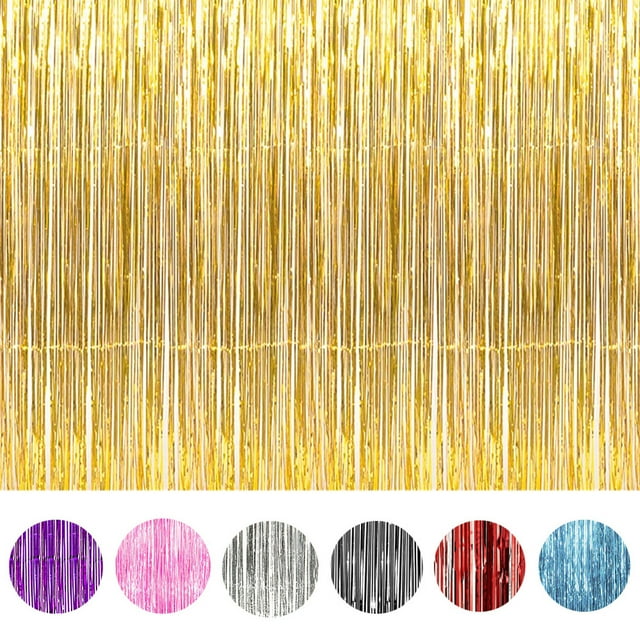 2/3Pcs Foil Fringe Curtain Door Curtain Metallic Tinsel Photo Backdrop