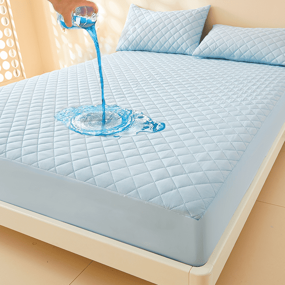 2/3Pcs Waterproof Fitted Sheet Set, Breathable Mattress Protector with Envelope-style Pillowcases, Microfiber, Wrinkle Resistant
