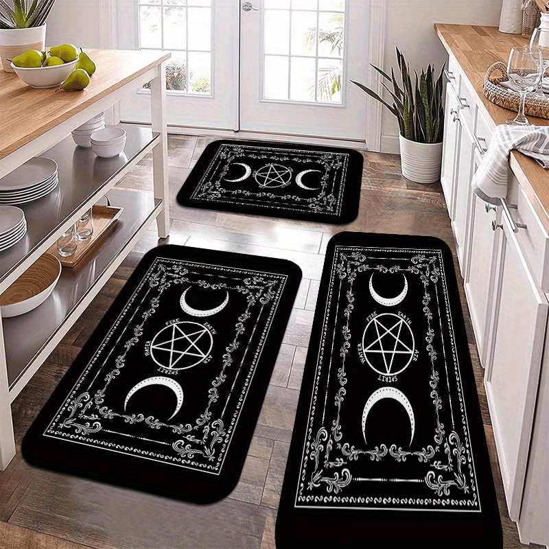 2/3Pieces Kitchen Carpet, Mystical Four Elements MAGIC Array Design ...