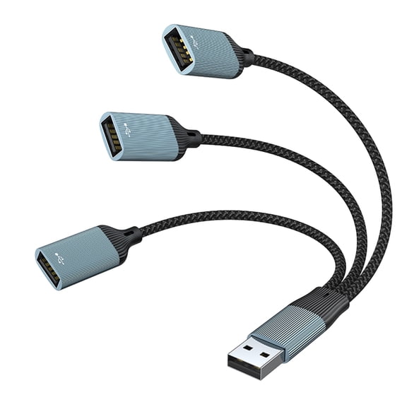 2/3Port USB Extender Cable with Fast 480Mbps Data Transfer 1.5A Charging For PC Laptop Printer Mouse