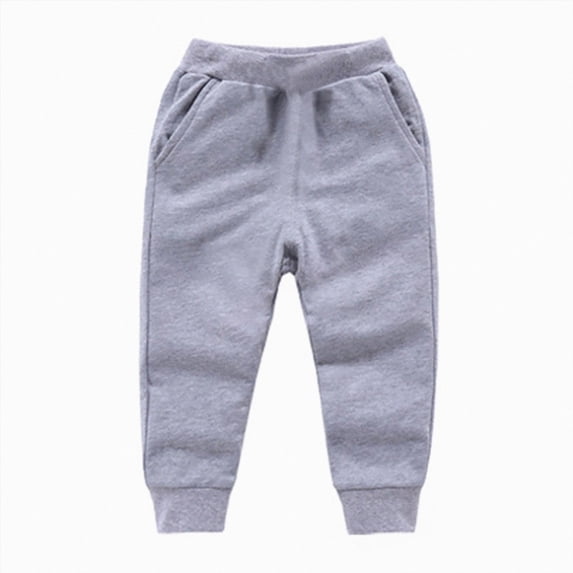 2-3T Boys Sweatpants Children Fall Winter Elastic Waist Drawstring Straight Leg Open Bottom Joggers Casual Loose Athletic Pants Size 3-12T,Grey