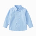 thumbnail image 1 of 2-3T Toddler Boys Shirts Solid Color Button Up Shirts Formal Dress Shirts Classic Oxford Long Sleeve Stylish Classic 2-16T Toddler to Youth Spring Fall Tops, 1 of 5