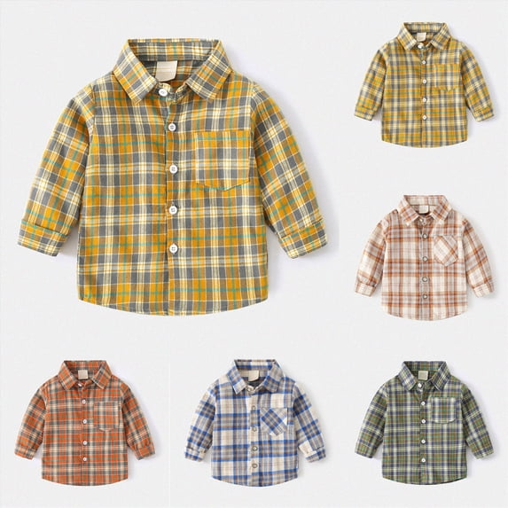 2-3T Toddler Boys Stretch Long Sleeve Button Up Dress Shirt Kids Fall Winter Uniform Shirt for 18M-6T Little Kids