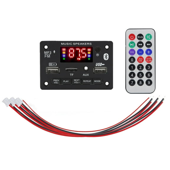 2*3W Wireless Bluetooth 5.0 MP3 Decoding Board Module Car Stereo With Remote Control