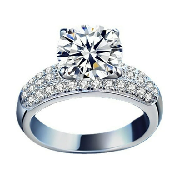 2-3ct Moissanite Wedding Rings for Women Round Cut D Color VVS1 Sterling Silver Diamond Rings Moissanite Engagement Rings with Certificate