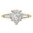 thumbnail image 1 of Three-Stone Engagement Ring for Women - 2.5ct Moissanite in 14K Yellow Gold Promise Ring, 1 of 6