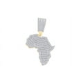 thumbnail image 1 of 2/3ct Round Cut White Diamond Africa Continent Map Pendant 14K Yellow Gold Over, 1 of 2