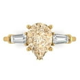 thumbnail image 1 of Three-Stone Engagement Ring for Women - 2.5ct Natural Morganite in 14K Yellow Gold Promise Ring, 1 of 5