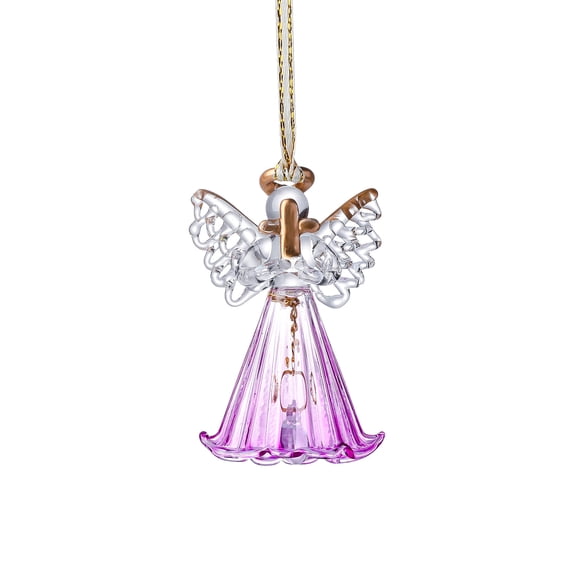 2.3in Crystal Angel Glass Angel Ornaments for Window Decor,for Home/Car Decoration & Porch Decor & Hangings Crystal Glass Ornament, Gift for Mom Women(Purple)