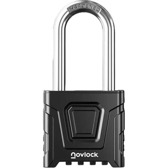 2.3in Long Shackle Outdoor Combination Lock  Heavy Duty, Large, Weatherproof Padlock with Code  for Gates, Fences, Sheds, Lockers, Cabinets, Storage Units  1-Pack, Black