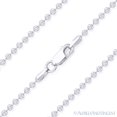 thumbnail image 1 of 2.3mm Moon-Cut Ball Bead Link Italian Chain Necklace in .925 Sterling Silver w/ 14k Rhodium Plating, 1 of 2
