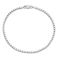 thumbnail image 1 of 2.3mm Solid .925 Sterling Silver Square Box Chain Bracelet, 7 inches + Gift Box, 1 of 7