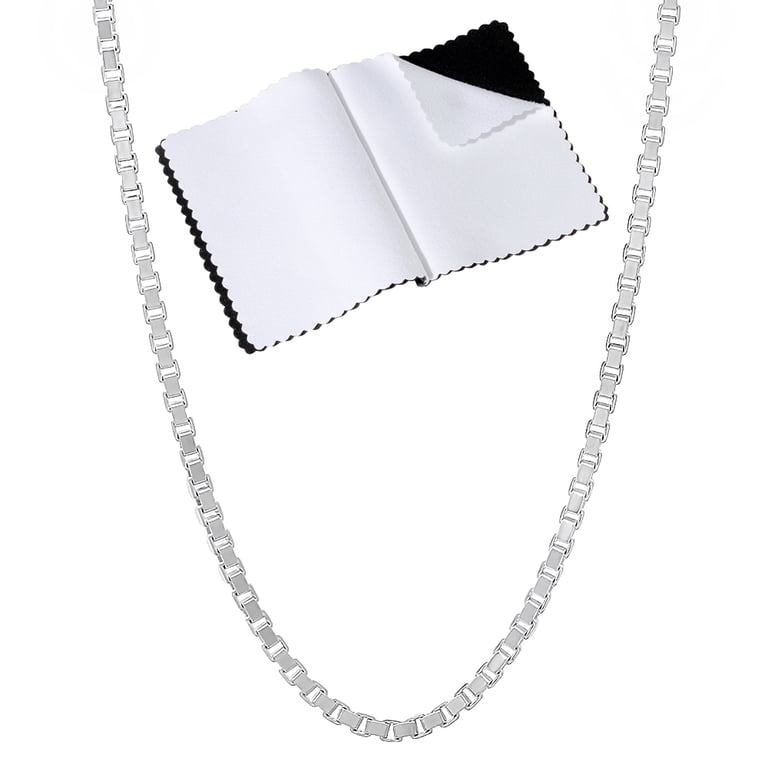 Sterling Silver 2.3mm Flat Textured Valentino 20 Inch Chain - AG1150A Sterling Silver 2.3mm Flat Textured Valentino 20 Inch Chain - AG1150A