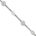 thumbnail image 1 of 2.3mm Sterling Silver Rhodium Plated Cross and Angel Bracelet - 3.9 Grams - 7.5 Inch, 1 of 1