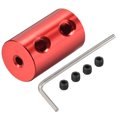 thumbnail image 1 of 2.3mm to 3mm Bore Rigid Coupling 20mm Length 12mm Diameter Aluminum Alloy Shaft Connector Red, 1 of 3