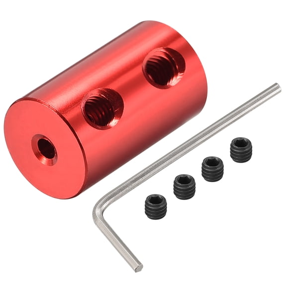 2.3mm to 3mm Bore Rigid Coupling 20mm Length 12mm Diameter Aluminum Alloy Shaft Connector Red