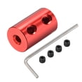 thumbnail image 1 of 2.3mm to 5mm Bore Rigid Coupling 20mm Length 12mm Diameter Aluminum Alloy Shaft Connector Red, 1 of 3