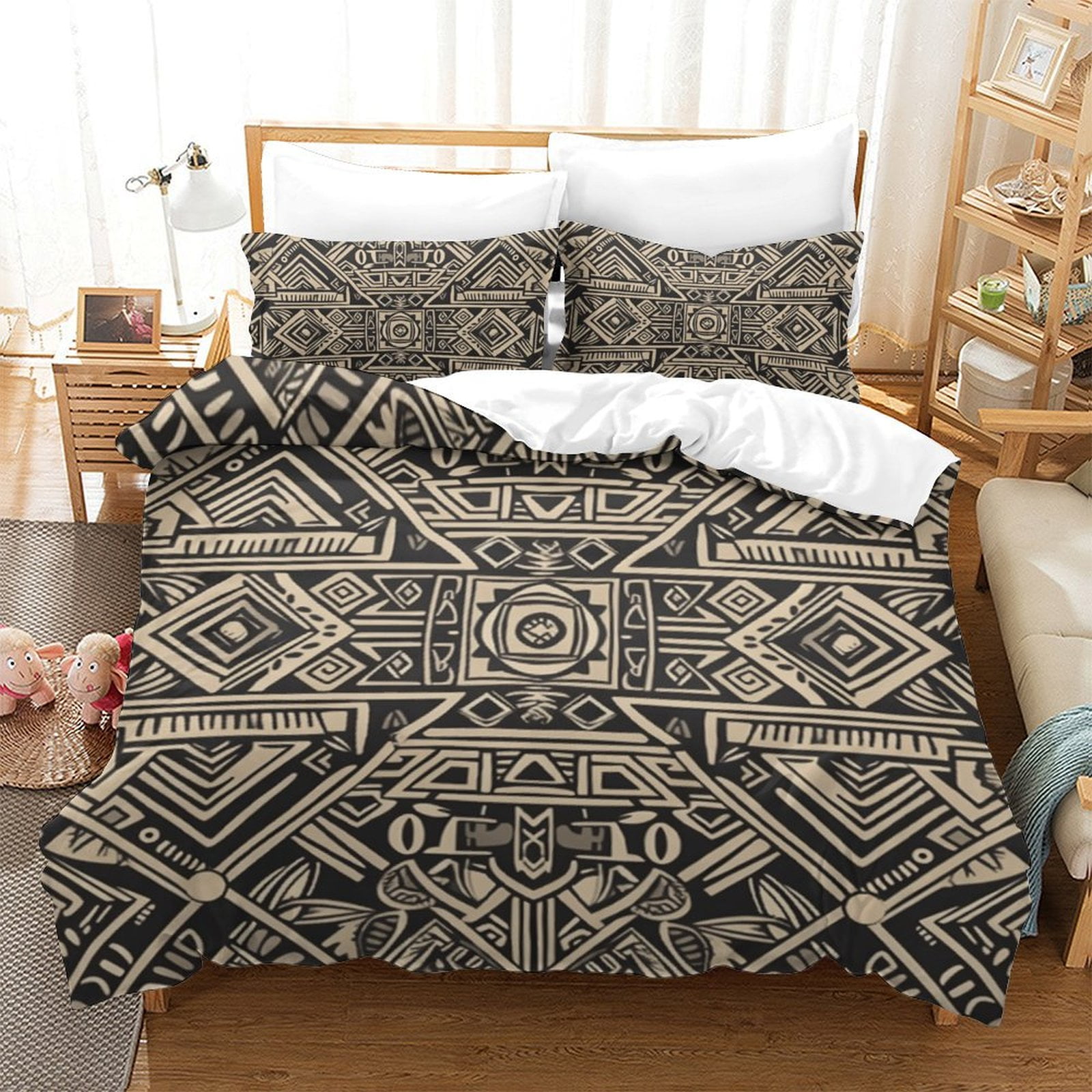 2/3pcs Bedding Set Black and White Bohemian Duvet Cover Set Home Modern ...