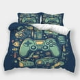 thumbnail image 1 of 2/3pcs Bedding Set Kids Adult Fantasy Gamepad Printed Bedspreads Duvet Cover Set for Gamers,Queen (90"x90"), 1 of 5
